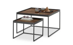 Couchtisch Orlando, Räuchereiche massiv, 80 cm
