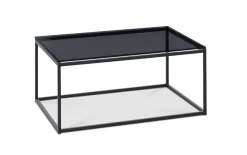 Couchtisch Varese Pro, schwarz lackiert, Rauchglas