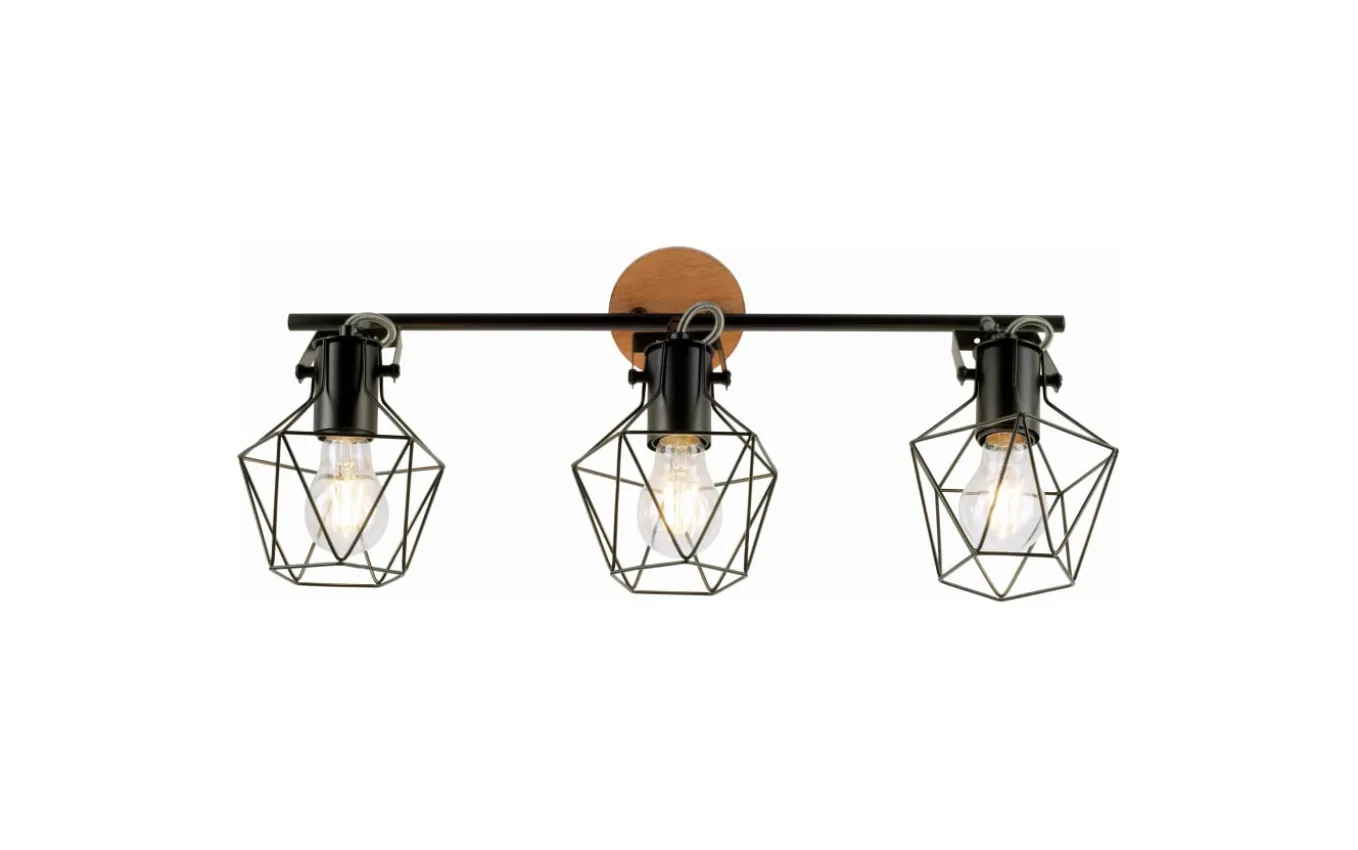 Deckenleuchte Jaro, schwarz/holz-natur, 83 cm
