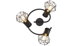 Deckenleuchte Priska, schwarz, 3-flammig, 28,5 cm