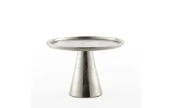 Deko-Platte auf Fuß in silber, 27 x 19 x 27 cm