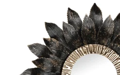 Dekospiegel Lilly, schwarz/goldfarbig, 60 cm