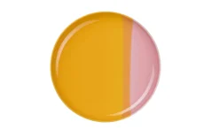 Dessertteller Joy, gelb/rosa, 22 cm