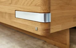 Doppelbett Savona 2.0, Bianco-Eiche massiv, 180 x 200 cm, mit Polsterkopfteil