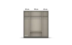 Drehtürenkleiderschrank Style-Up, Eiche Artisan Nachbildung/graumetallic, 181 x197 cm