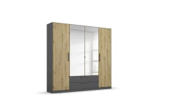 Drehtürenkleiderschrank Style-Up, Eiche Artisan Nachbildung/graumetallic, 181 x197 cm