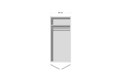 Drehtürenschrank Alabama, weiß Hochglanz, 91 x 229 cm