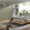 Drehtürenschrank Callao, Balkeneiche-Nachbildung/grün, 299,2 x 229,4 cm