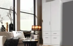 Drehtürenschrank Celle, weiß, 91 cm