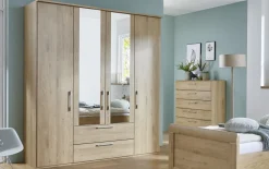 Drehtürenschrank Cherie, Wildeiche-Nachbildung, 200 x 223 cm