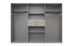 Drehtürenschrank Düsseldorf, grau, 270 x 208 cm, inkl. Spiegelfront
