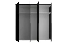 Drehtürenschrank Kevo, graphit, 225 x 225 cm, inkl. Spiegeltür
