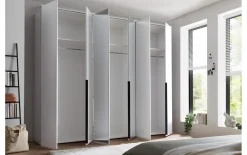 Drehtürenschrank Kevo, weiß, 270 x 225 cm, inkl. Spiegeltüren