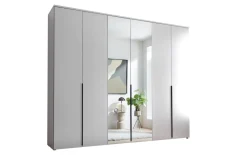 Drehtürenschrank Kevo, weiß, 270 x 225 cm, inkl. Spiegeltüren