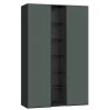 Drehtürenschrank Longline, schwarz/graugrün