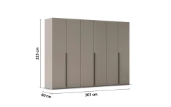 Drehtürenschrank Montclar, fango, 301 x 223 cm, inkl. hochwertiger Innenausstattung