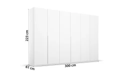 Drehtürenschrank Purisma, weiß, 301 x 223 cm, inkl. umfangreicher Zusatzausstattung