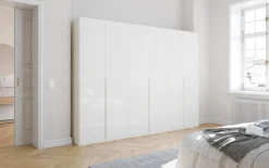 Drehtürenschrank Purisma, weiß, 301 x 223 cm, inkl. umfangreicher Zusatzausstattung