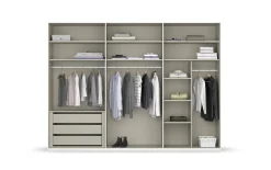 Drehtürenschrank Purisma, weiß, 301 x 223 cm, inkl. umfangreicher Zusatzausstattung