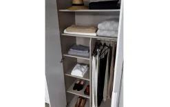 Drehtürenschrank Purisma, weiß, 301 x 223 cm, inkl. umfangreicher Zusatzausstattung