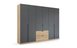 Drehtürenschrank Quadra Spin, Eiche Artisan-Nachbildung/graphit, 271 x 210 cm