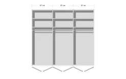 Drehtürenschrank Steel, Wildeiche gebürstet, Schrank 299 x 222 cm