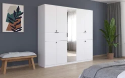 Drehtürenschrank Ticao, weiß, 226 x 210 cm