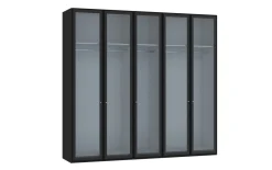 Drehtürenschrank Topline, novaschwarz, Breite 253 cm