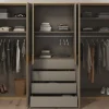 Drehtüreschrank Maleta, Asteiche teilmassiv/fango, 301 x 223 cm