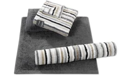Duschtuch Lifestyle Streifen, kiesel, 70 x 140 cm