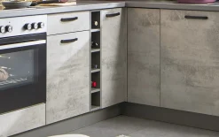 Einbauküche Bailo, beton hell Nachbildung, inkl. Elektrogeräte