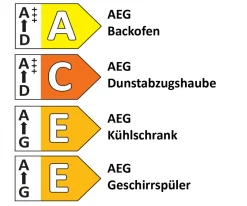 Einbauküche Chorin, Lack magnolia, inkl. AEG Elektrogeräte
