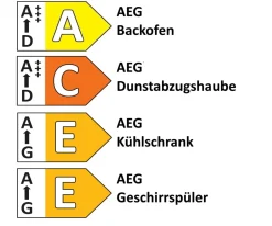 Einbauküche Comet, opalgrau, inkl. AEG Elektrogeräte
