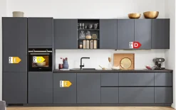 Einbauküche Easytouch, fjordblau, inkl. Elektrogeräte