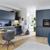 Einbauküche Esilia, fjordblau, inkl. AEG Elektrogeräte