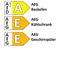 Einbauküche Esilia, graphitschwarz, inkl. AEG Elektrogeräte
