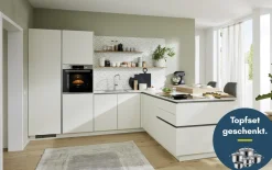Einbauküche Esilia, weiß, inkl. Siemens Elektrogeräte