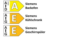Einbauküche Esilia, weiß matt/fjordblau, inkl. Siemens Elektrogeräte