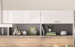 Einbauküche Felde, Lacklaminat Hochglanz schiefergrau, inkl. Siemens Elektrogeräte
