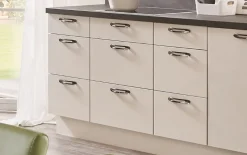 Einbauküche Felde, magnolia Hochglanz, inkl. Elektrogeräte