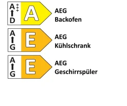 Einbauküche Forst/Rosian, sand/Nussbaum Nachbildung, inkl. AEG Elektrogeräte
