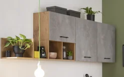 Einbauküche IP 1200, Beton natur Nachbildung, inkl. Elektrogeräte