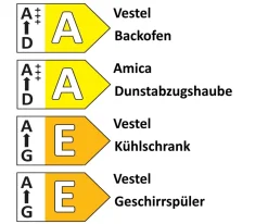 Einbauküche IP 3150/IP 1200, schwarzbeton, inkl. Elektrogeräte