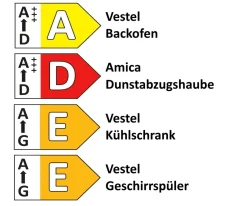 Einbauküche IP 3150/IP 2200, schwarz/Oregon Nachbildung, inkl. Elektrogeräte