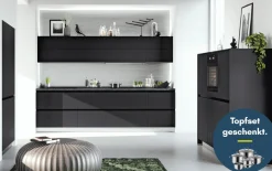 Einbauküche IP 1200, schwarz, inkl. Privileg Elektrogeräte