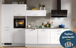 Einbauküche IP 4050, weiß Hochglanz, inkl. Elektrogeräte