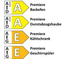 Einbauküche Meteor, schwarz, inkl. Elektrogeräte