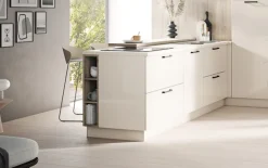 Einbauküche Perfect brillant, crema magnolia, inkl. Siemens Elektrogeräte