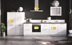 Einbauküche Perfect Brillant, Hochglanz polarweiß, inkl. Privileg Elektrogeräte