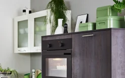 Einbauküche Perfect brillant/Meteor, weiß, inkl. AEG Elektrogeräte